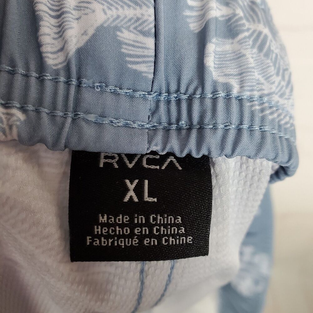 NEW RVCA Mens Horton Fish Elastic Short XL Blue Swim Surf Casual 7" Inseam - Picture 10 of 15